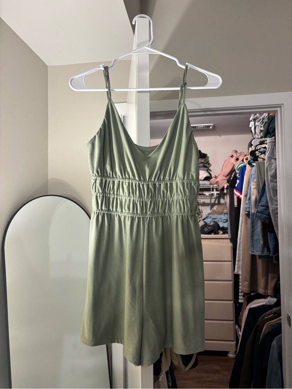 Kohl's Olive Green Ruched Waist romper